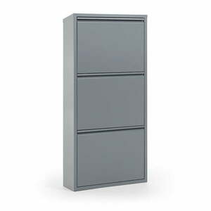 Világosszürke fém billenő ajtós cipőtartó 50x103x15 cm Ode – Kave Home kép