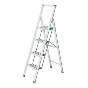 Fehér fém háztartási létra 153 cm – Wenko kép