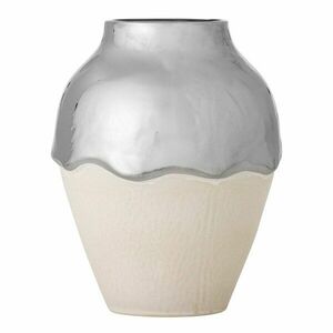 Krémszínű-ezüstszínű kőedény váza (magasság 26 cm) Silvio – Bloomingville kép