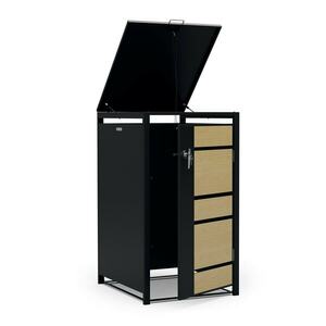 Blumfeldt BinSafe, szemétkosár tároló doboz, 1 szemétkosár, 240 l, zárható, időjárásálló horganyzott acél kép