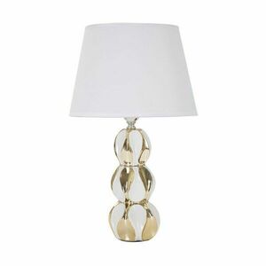 Fehér-aranyszínű kerámia asztali lámpa textil búrával (magasság 46 cm) Glam Balls – Mauro Ferretti kép