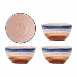 Kék-narancssárga kerámia tálka szett 4 db-os 110 ml Tatum – Bloomingville kép