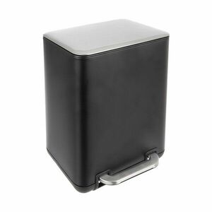 Fekete rozsdamentes acél pedálos szemetes 6 l Black – Orion kép