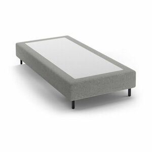 Szürke kárpitozott egyszemélyes ágy ágytámla nélkül 90x200 cm Whale – Micadoni kép