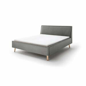 Világosszürke kárpitozott franciaágy ágyrács nélkül 180x200 cm Frieda – Meise Möbel kép