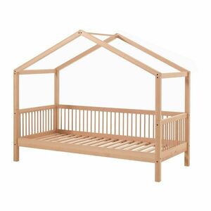Natúr színű bükkfa házikó alakú gyerekágy ágyráccsal 90x200 cm Forrest – Vipack kép