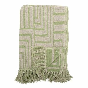 Zöld pamutkeverék takaró 130x155 cm Velva – Bloomingville kép