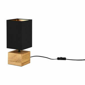 Fekete-natúr színű asztali lámpa textil búrával (magasság 30 cm) Woody – Reality kép