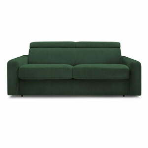 Sötétzöld kordbársony kinyitható kanapé 195 cm Monaco – Bobochic Paris kép