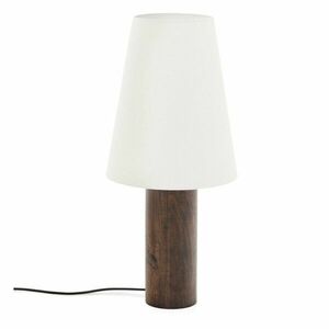 Fehér-sötét natúr színű állólámpa textil búrával (magasság 110 cm) Marga – Kave Home kép