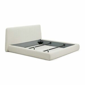 Bézs kárpitozott franciaágy ágyrács nélkül 180x200 cm Martina – Kave Home kép