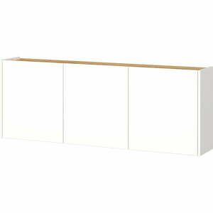 Fehér függő szekrény tölgyfa dekorral 138x52x25 cm Libbiano – Germania kép