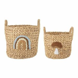 Natúr színű vízijácint játéktároló kosár szett 2 db-os ø 32x32 cm Agnes – Bloomingville Mini kép