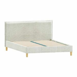 Bézs kárpitozott franciaágy ágyráccsal 140x200 cm Tina – Ropez kép