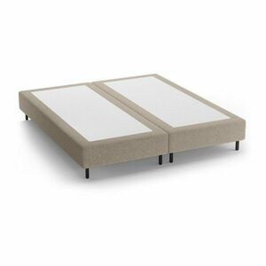 Bézs kárpitozott franciaágy ágytámla nélkül 140x200 cm Whale – Micadoni kép