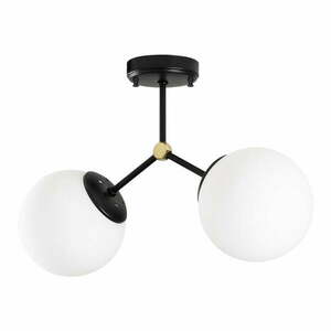 Fekete-fehér mennyezeti lámpa üveg búrával 15x44 cm Damar – Opviq lights kép