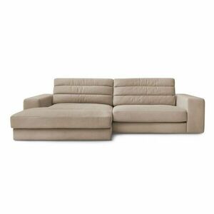 Szürkésbarna bársony sarokkanapé (bal oldali-heverő résszel) Sierra – Bobochic Paris kép