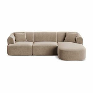 Világosbarna bársony sarokkanapé (jobb oldali-heverő résszel) Campi – Cosmopolitan Design kép