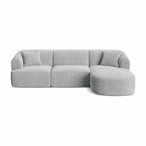 Világosszürke kordbársony sarokkanapé (jobb oldali-heverő résszel) Campi – Cosmopolitan Design kép