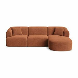 Terrakotta színű kordbársony sarokkanapé (jobb oldali-heverő résszel) Campi – Cosmopolitan Design kép