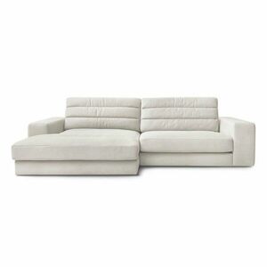 Bézs bársony sarokkanapé (bal oldali-heverő résszel) Sierra – Bobochic Paris kép