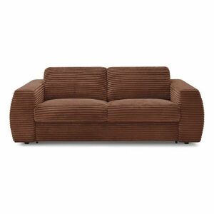 Narancssárga kordbársony kanapé mindennapos alvásra-kinyitható 220 cm Hugo – Bobochic Paris kép