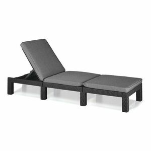 Sötétszürke párnázott-műrattan állítható kerti napozóágy Daytona – Keter kép