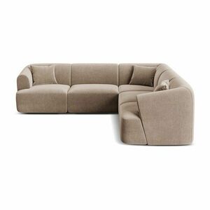 Világosbarna bársony sarokkanapé Campi – Cosmopolitan Design kép