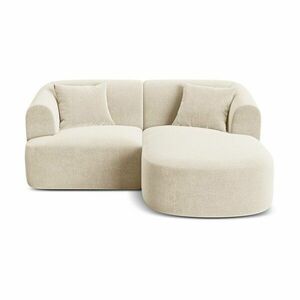 Bézs bársony sarokkanapé (jobb oldali-heverő résszel) Campi – Cosmopolitan Design kép