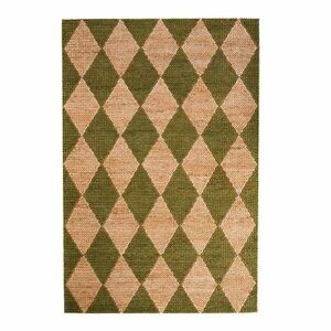 Zöld-natúr színű kézi szövésű jutakeverék szőnyeg 120x170 cm Effie Diamond – Flair Rugs kép