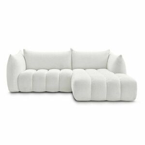 Fehér buklé sarokkanapé (jobb oldali-heverő résszel) Azra – Bobochic Paris kép