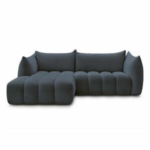 Sötétkék buklé sarokkanapé (bal oldali-heverő résszel) Azra – Bobochic Paris kép