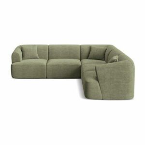 Zöld kordbársony sarokkanapé Campi – Cosmopolitan Design kép