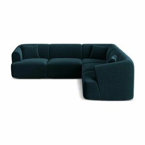 Petróleum színű bársony sarokkanapé Campi – Cosmopolitan Design kép