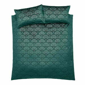 Zöld kétszemélyes-hosszabbított ágyneműhuzat 230x220 cm Art Deco Pearl – Catherine Lansfield kép