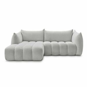 Világosszürke buklé sarokkanapé (bal oldali-heverő résszel) Azra – Bobochic Paris kép
