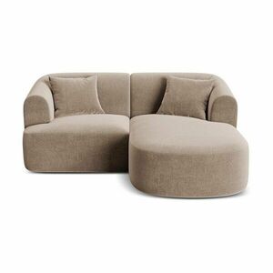 Világosbarna bársony sarokkanapé (jobb oldali-heverő résszel) Campi – Cosmopolitan Design kép