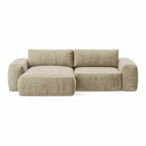 Világosbarna zsenília kinyitható sarokkanapé (bal oldali-heverő résszel) Kuki – Makamii kép