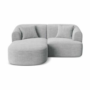 Világosszürke kordbársony sarokkanapé (bal oldali-heverő résszel) Campi – Cosmopolitan Design kép