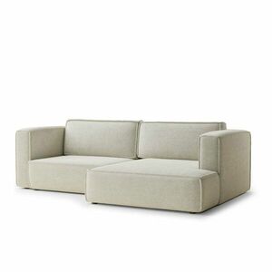 Krémszínű zsenília kinyitható-tárolóhelyes sarokkanapé (jobb oldali-heverő résszel) Velto – Maison de Rêve kép