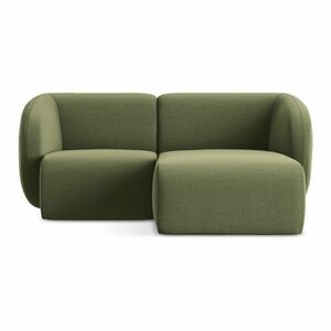 Zöld bársony sarokkanapé (jobb oldali-heverő résszel) Lani – Makamii kép