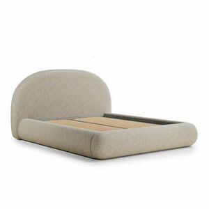 Bézs kárpitozott ágyneműtartós franciaágy ágyráccsal 160x200 cm Maumere – Maison de Rêve kép