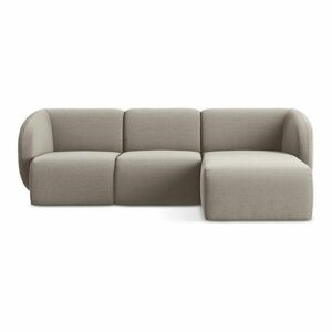 Világosbarna bársony sarokkanapé (jobb oldali-heverő résszel) Lani – Makamii kép