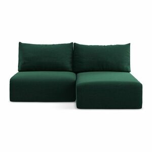 Sötétzöld bársony kinyitható-tárolóhelyes sarokkanapé (jobb oldali-heverő résszel) Kalena – Makamii kép