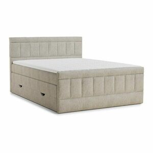 Bézs ágyneműtartós boxspring ágy 200x200 cm Caya – Maison de Rêve kép