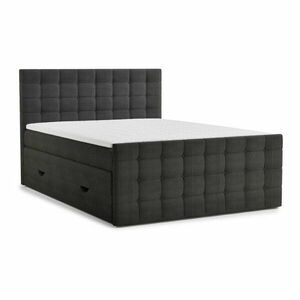 Antracitszürke ágyneműtartós boxspring ágy 200x200 cm Tasca – Maison de Rêve kép