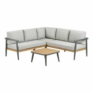 Szürke kárpitozott négyszemélyes kerti lounge szett Comillas – House Nordic kép