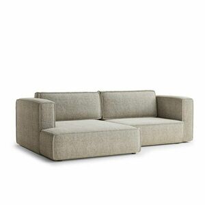 Bézs zsenília kinyitható-tárolóhelyes sarokkanapé (bal oldali-heverő résszel) Velto – Maison de Rêve kép