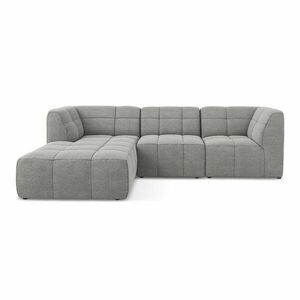 Szürke buklé sarokkanapé (bal oldali-heverő résszel) Aloha – Makamii kép