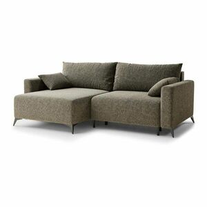 Barna zsenília kinyitható-tárolóhelyes sarokkanapé (bal oldali-heverő résszel) Leon – Maison de Rêve kép